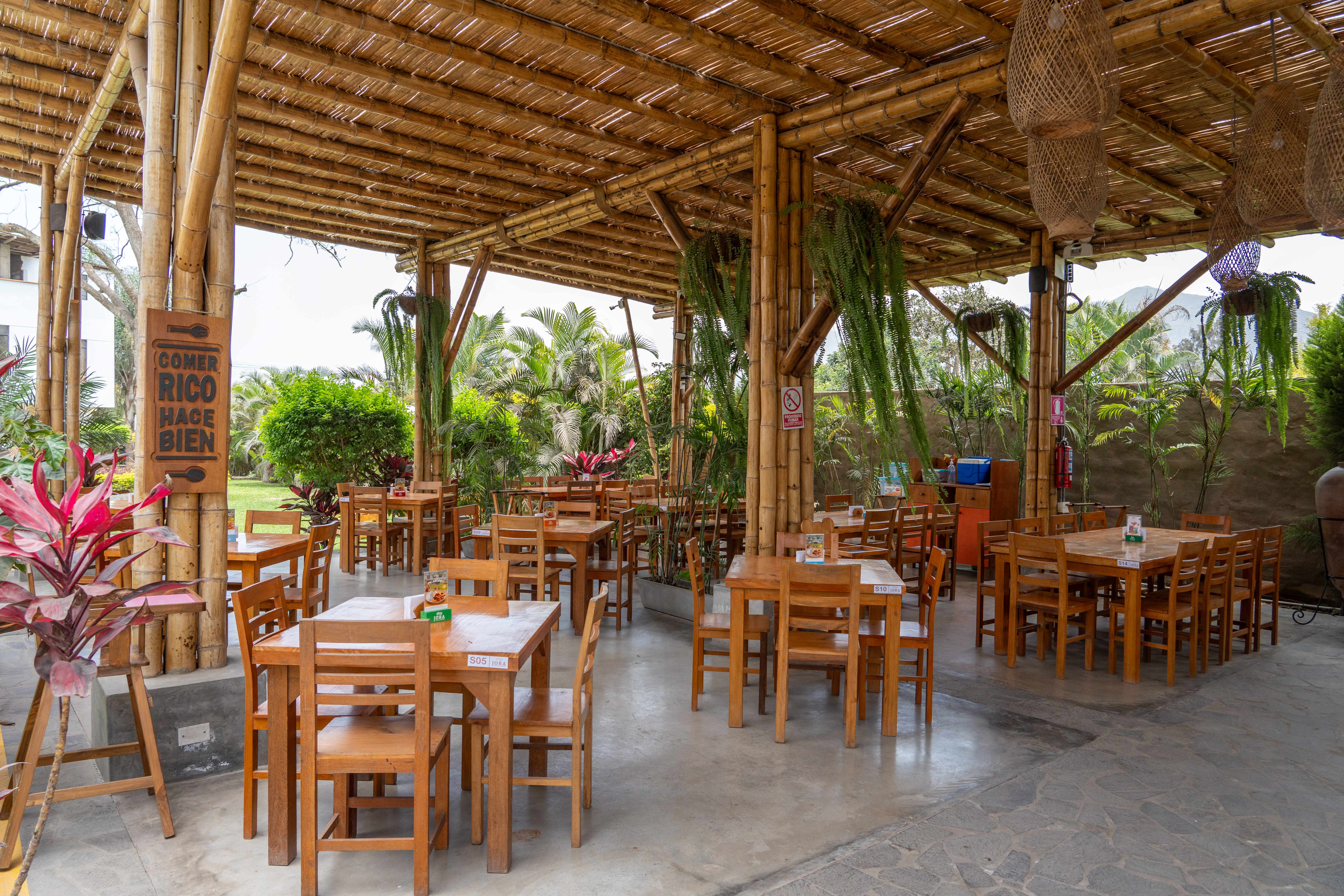 Vista aérea de las instalaciones campestres de Jora Restaurant